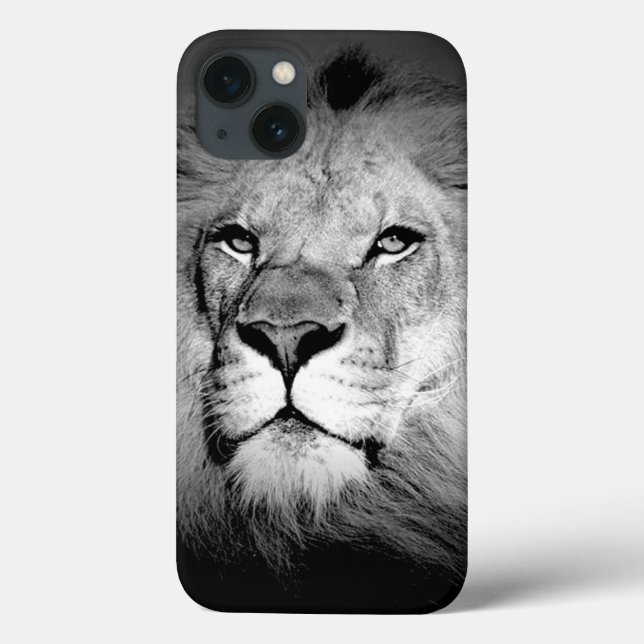 Black & White King Lion Eyes Case-Mate iPhone Hülle (Rückseite)