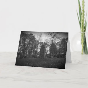 "Black & White Lakeside Friedhof" Hallowe’en card Karte