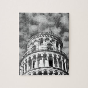 Black White Leaning Tower of Pisa Italy Puzzle