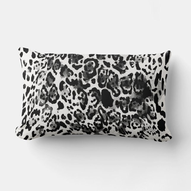 Black & White Leopard Lendenkissen (Vorderseite)