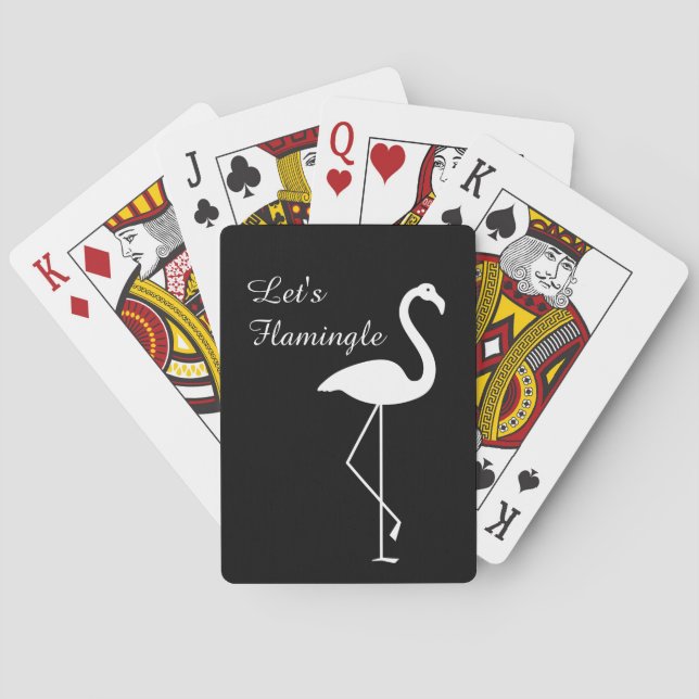 Black & White Let's Flamingle Poker Cards Spielkarten (Rückseite)