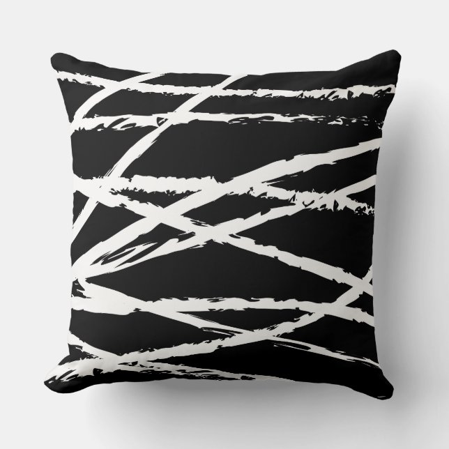BLACK & WHITE LINIEN DESIGN Retro-Kissen Kissen (Vorderseite)
