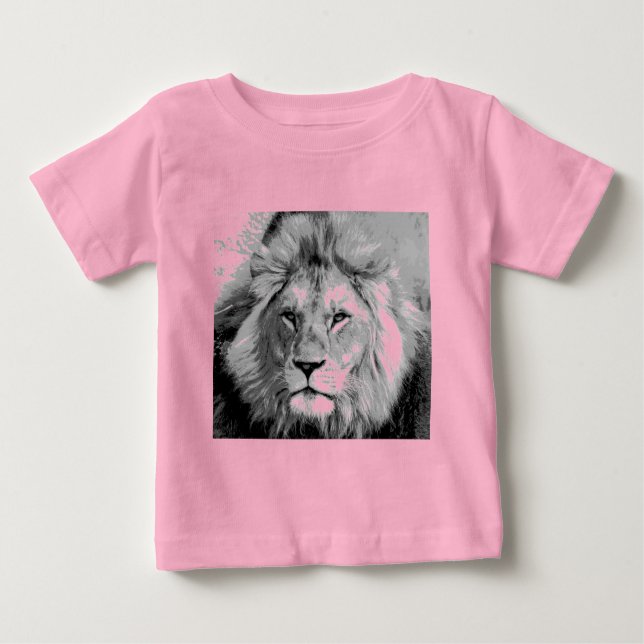 Black White Lion Baby T-shirt (Vorderseite)