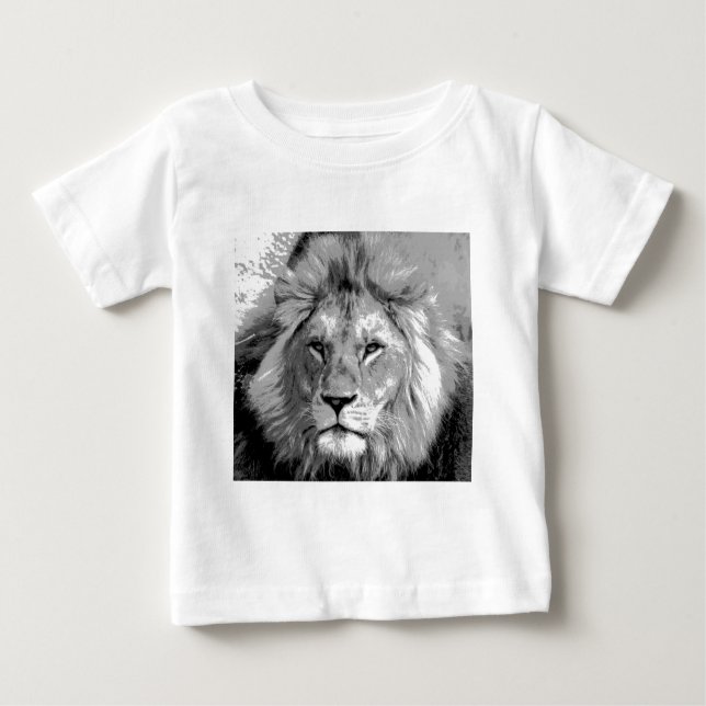 Black White Lion Baby T-shirt (Vorderseite)