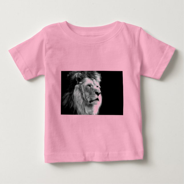 Black White Lion Baby T-shirt (Vorderseite)