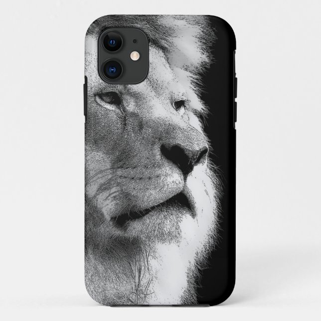 Black White Lion Case-Mate iPhone Hülle (Rückseite)
