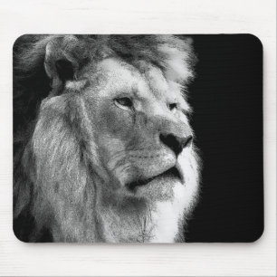 Black White Lion Mousepad