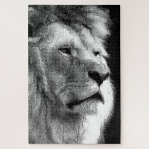 Black White Lion Puzzle