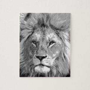 Black White Lion Puzzle