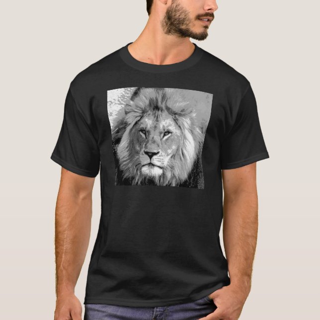 Black White Lion T-Shirt (Vorderseite)