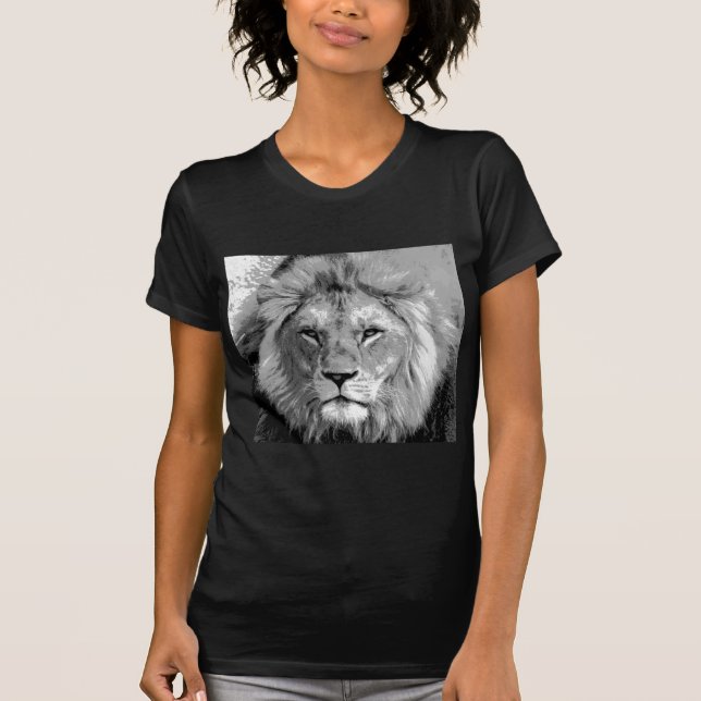 Black White Lion T-Shirt (Vorderseite)