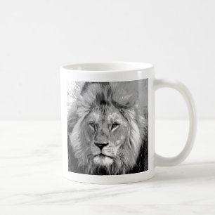 Black White Lion Tasse