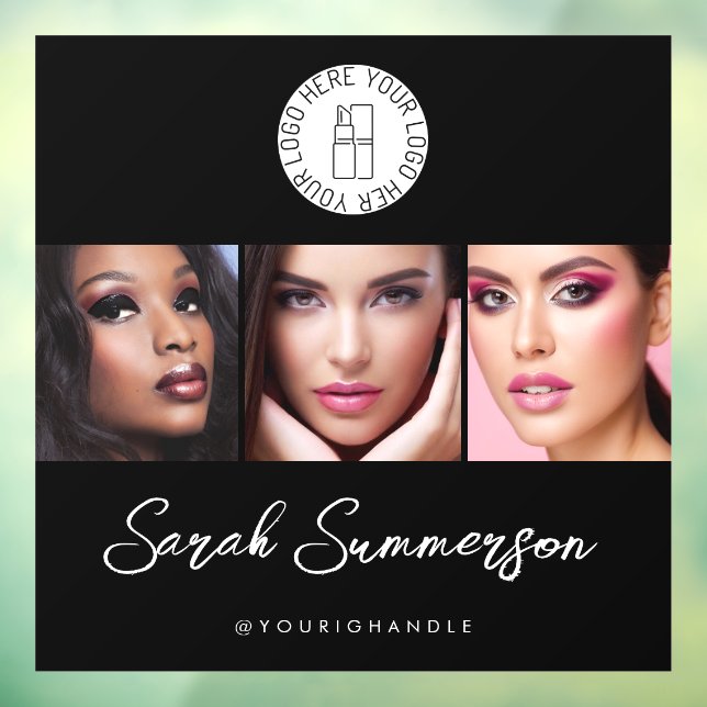 Black White Logo 3 Photo Makeup Studio Fensteraufkleber (Blatt 3)