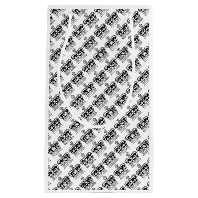 Black & White London Thema Royal Crown Geschenktas Kleine Geschenktüte (Vorderseite)