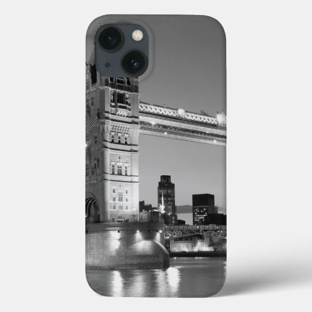 Black White London Tower Bridge Case-Mate iPhone Hülle (Rückseite)