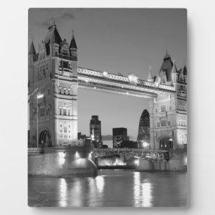 Black White London Tower Bridge Fotoplatte