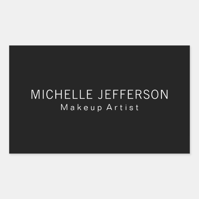 Black & White Makeup Artist Einzigartiges Geschäft Rechteckiger Aufkleber (Vorderseite)