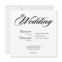 Black & White Minimal Square Wedding Invitation