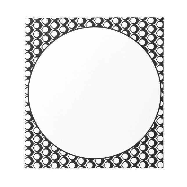 Black White Modern Geometric Art Deco Notizblock (Vorderseite)