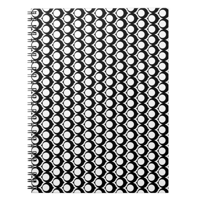 Black White Modern Geometric Orbit Notizblock (Vorderseite)