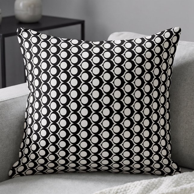 Black White Modern Geometric Pattern  Kissen (Von Creator hochgeladen)
