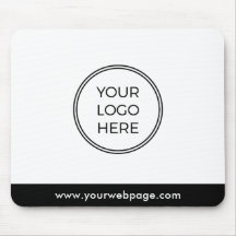 Black White Modern Minimal Business Logo Mouse Pad