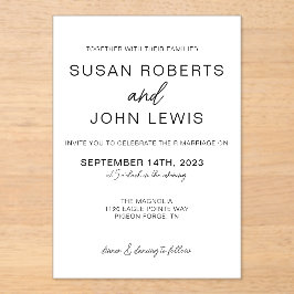 Black & White Modern Wedding Invitation  Acryleinladungen