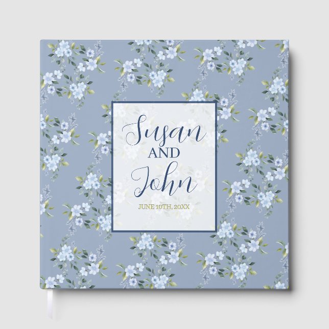 Black & White Modern Wedding Invitation Gästebuch (Vorderseite)