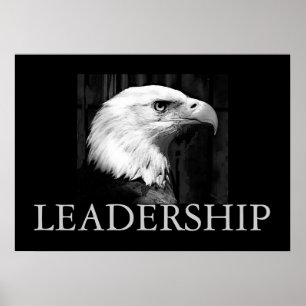 Black & White Motivierend Leadership Eagle Poster
