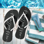 Black & White Mrs Bride Wedding Flip Flops<br><div class="desc">Schwarz-Weiß Frau Hochzeit flip Flops für eine Braut / frisch verheiratete Ehefrau.</div>