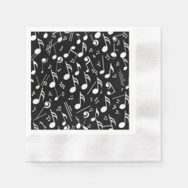 Black & White Musiknotenpapier Napkin Serviette