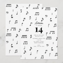 Black & White Musiknotenpunkt Symbol Geburtstagspa