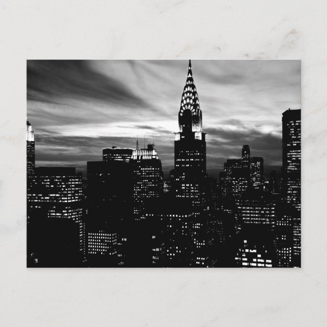 Black & White New York City Midtown Postkarte (Vorderseite)