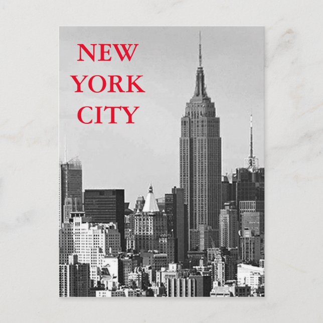 Black & White New York City Panorama Postkarte (Vorderseite)