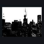Black & White New York City Pop Art Poster<br><div class="desc">New York City Midtown Old Style Image - Vintage New Yorker Kunstwerke</div>