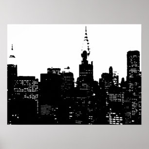 Black & White New York City Pop Art Poster