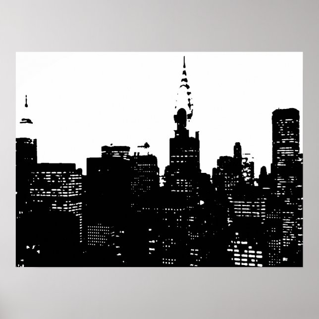 Black & White New York City Pop Art Poster (Vorne)