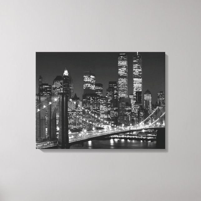 Black & White New York City Wrapped Canvas Leinwanddruck (Vorderseite)