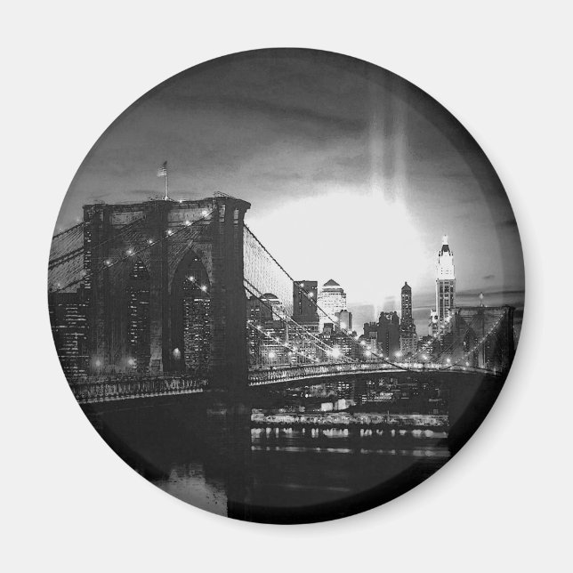 Black & White New York Skyline Magnet (Vorne)
