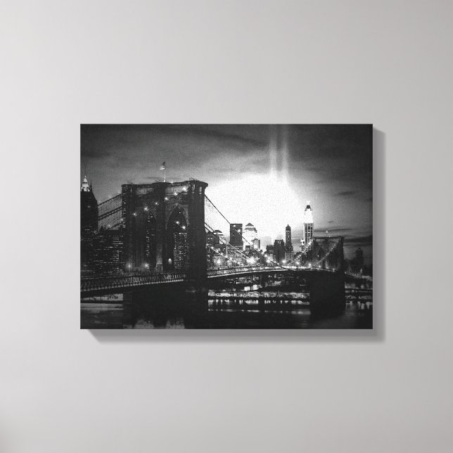 Black & White New York Skyline Wrapped Canvas Leinwanddruck (Vorderseite)