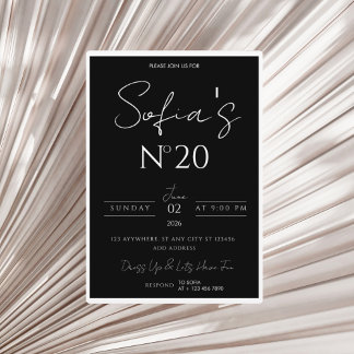 Black & White Old Money Birthday Invitation Einladung