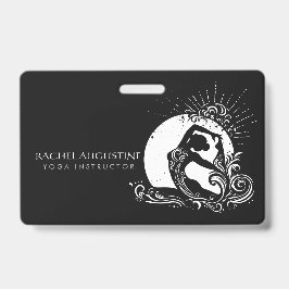 Black White One-legged King Pigeon Yoga Pose Logo Ausweis