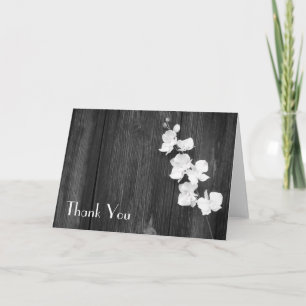 Black & White Orchids & Barn Wood Danke Karte
