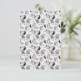 Black & White Paisley Pattern –Elegant Textile Art Dankeskarte