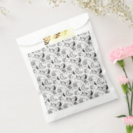 Black & White Paisley Pattern –Elegant Textile Art Geschenktütchen