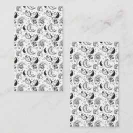 Black & White Paisley Pattern –Elegant Textile Art Terminkarte