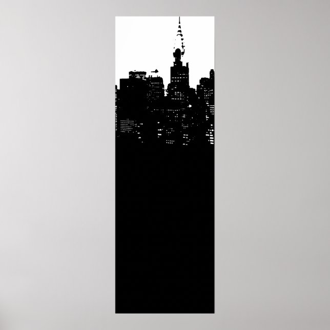 Black & White Panoramic New York City Poster (Vorne)