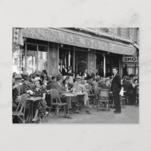 Black & White Paris Cafe Postkarte