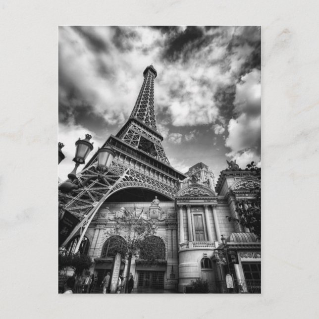 Black & White Paris Postkarte (Vorderseite)