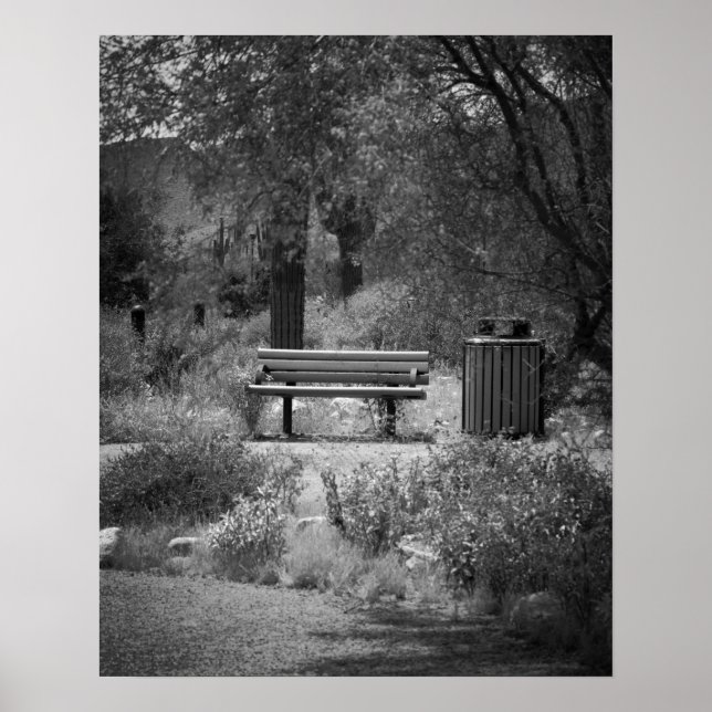 Black & White Park Bench 16x20 Plakatwerbung Poster (Vorne)